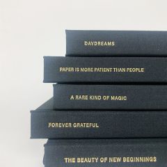 Inspirational Sayings Black Linen Notebook