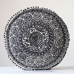 Intricately Patterned Cotton Pouf