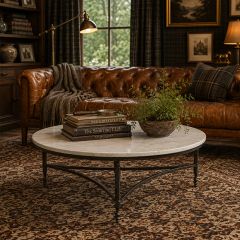 Irongate White Marble Coffee Table