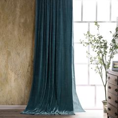 Jewel Tone Faux Silk Velvet Curtain Panel