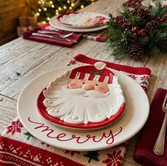 Jolly Santa Ceramic Plate Set of 4