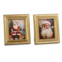 Jolly Santa Mini Framed Portrait Set of 2