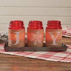 Joy Mason Jar Centerpiece Tray