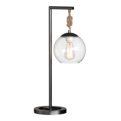 Jute Knot Glass Globe Table Lamp