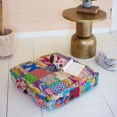 Kantha Quilt Chic Floor Pillow