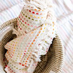 Knotted Fringe Confetti Throw Blanket