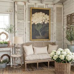 LARGE Framed Hydrangea Wall Art