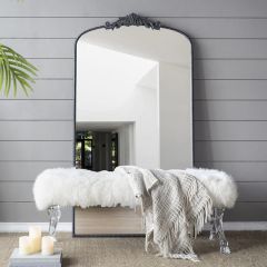 LARGE Modern Baroque Style Black Frame Mirror