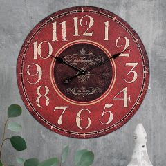 Large Round Red Wall Clock