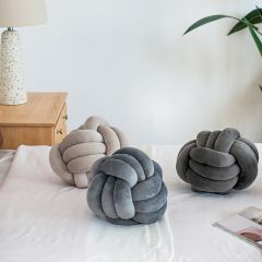 Large Velvet Knot Pillow Set of 3