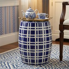 Lattice Pattern Ceramic Garden Stool