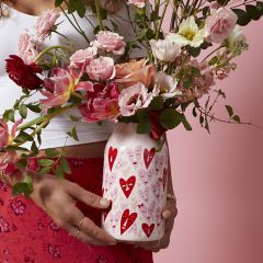 Laughing Hearts Ceramic Vase