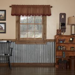 Layered Check Scallop Edge Valance