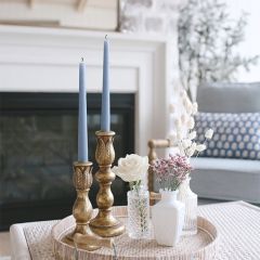 Leaf Accent Taper Candle Holder Set of 2
