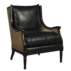 Leather And Rattan Arm Chair