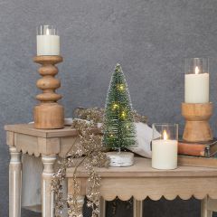 LED Green Bottlebrush Tabletop Tree