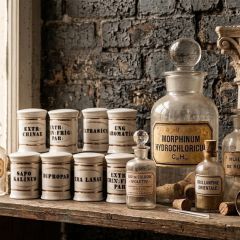 Lidded Ceramic Apothecary Jars Set of 8