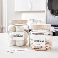 Lidded Glass Laundry Canister One of Each