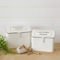 Lidded Laundry Soaps Bin Set of 2