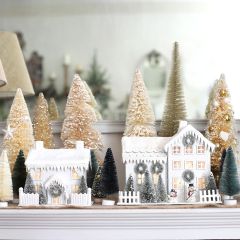 Light Up Snowy White Village House