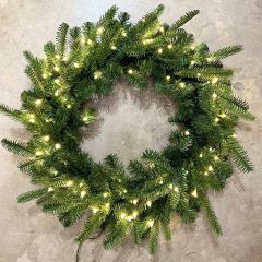 Lighted Artificial Noble Fir Wreath
