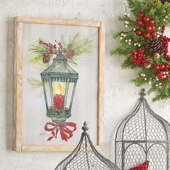 Lighted Lantern Wood Wall Art