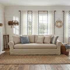 Linen Fabric Cushioned Sofa
