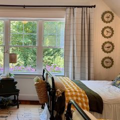 Linen Stripe Plaid Room Darkening Curtain Panel