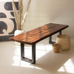 Live Edge Wood Rustic Industrial Bench