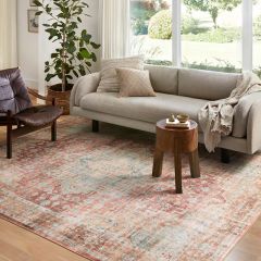 Loloi Heidi Collection Terracotta/Aqua Area Rug