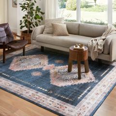 Loloi II Heidi Collection Denim/Blush Area Rug 