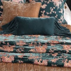 Long Ruffle Velvet Accent Pillow