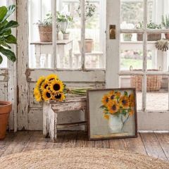 Lotties Sunflowers By Sue Schlabach Framed Wall Art