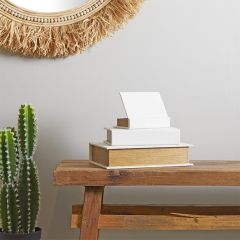 Lovely Linen Book Storage Box Set of 3