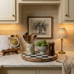 Magnolia Manor Check Lazy Susan