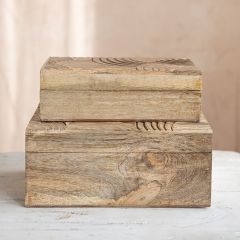 Mango Wood Storage Box Set of 2