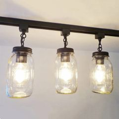 Mason Jar Track Lighting Trio