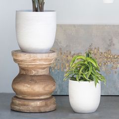 Matte Embossed Stoneware Planter