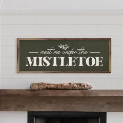Meet Me Under The Mistletoe Greenery Green Wall Art