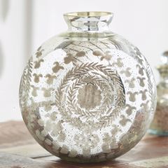 Mercury Glass Floral Bud Vase 12.75 Inch