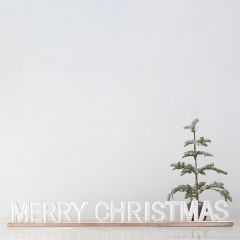 Merry Christmas Hobnail Wood Mantel Sign