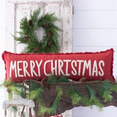 Merry Christmas Stonewashed Lumbar Pillow