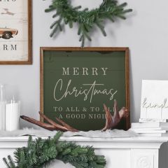 Merry Christmas To All Green Wall Sign