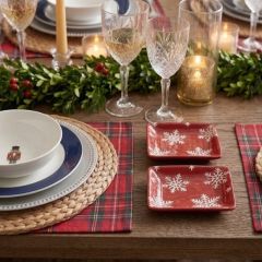 Merry Snowflake Mini Stoneware Tray Set of 2