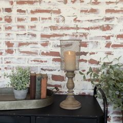 Mesh Goblet Pedestal Candle Holder 17 Inch