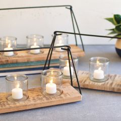 Metal Frame Candle Holder Set of 3