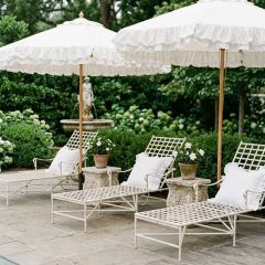 Metal Lattice Outdoor Patio Lounger