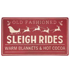 Metal Sleigh Rides Wall Sign