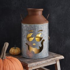 Milk Can Jack O Lantern Luminary