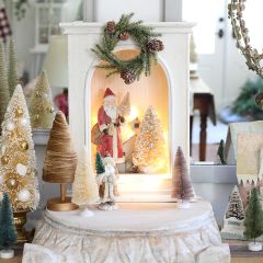 Mini Whitewashed Curio Cabinet